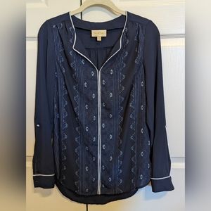 ModCloth Women’s Long Sleeve Blue Blouse Size Extra Small